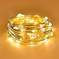 Dalugo Stringa Luci Led a Batteria, 2 m 20 LED Catene Luminose Lucine Fata Luci per Natale, Letto Camera, Feste, Matrimoni(Bianco Caldo)