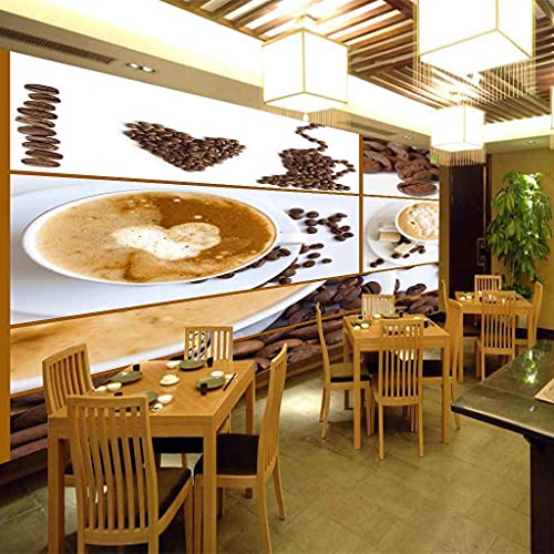 Papier Peint 3D grains de café pour ambiance chaleureuse de restaurant