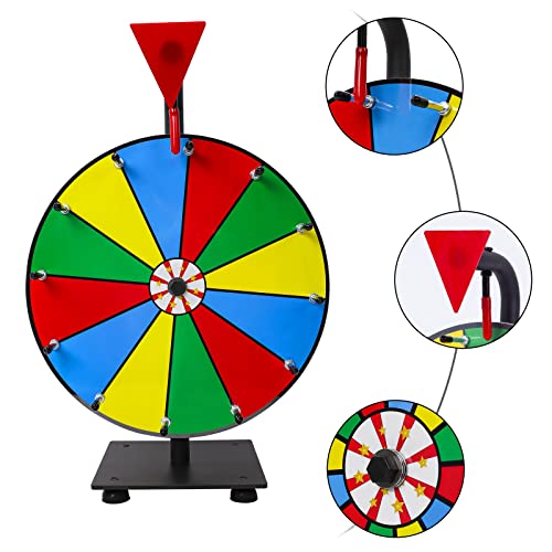 Hooomyai 12 Inch Heavy Duty Spinning Wheel With 12 Slots Color Tabletop Prize Wheel Spinner With Stand, Dry Erase Markers And Eraser For Carnival Trade Show #TOP1