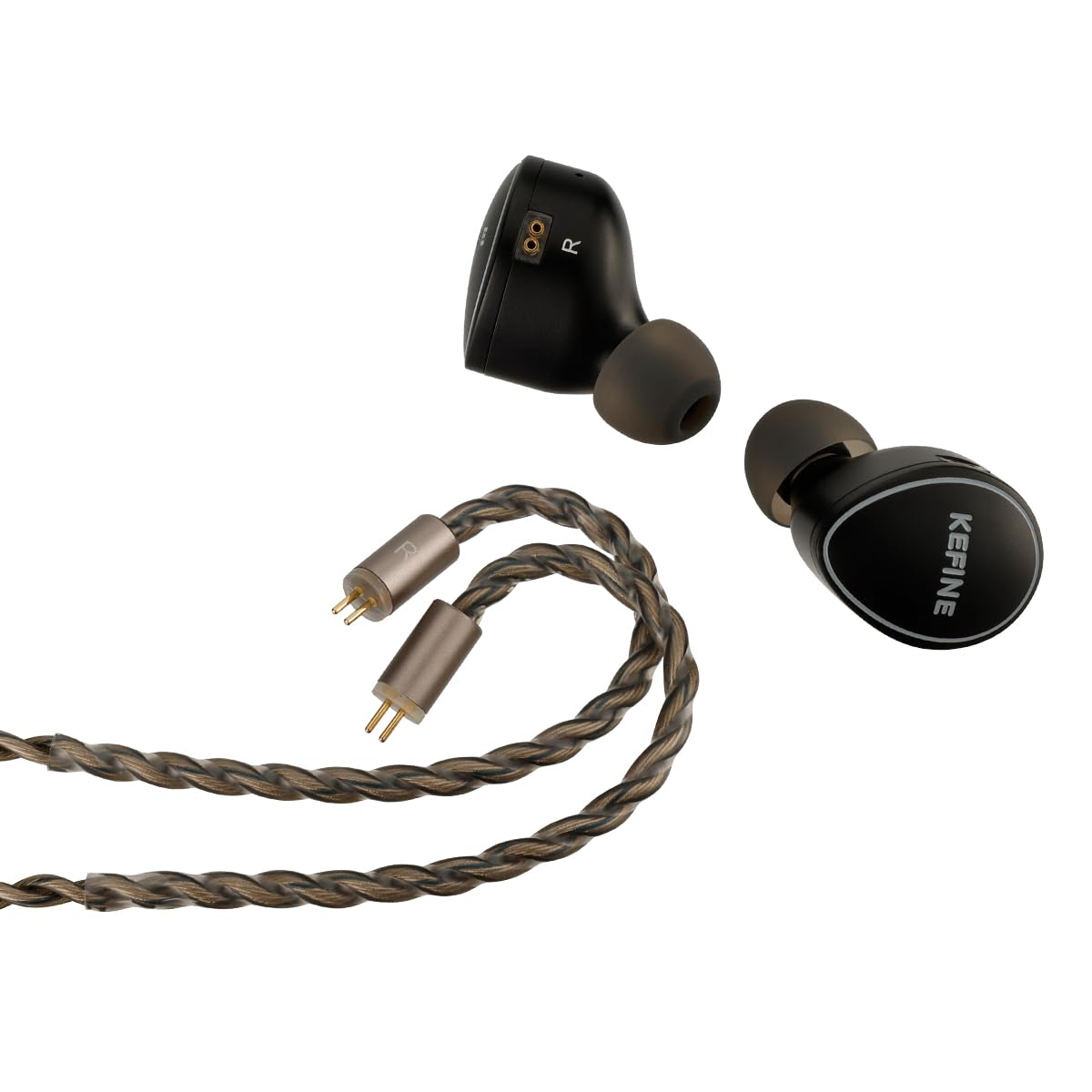 KEFINE Quatio - Auriculares híbridos IEM, monitores intraurales 2DD+2BA, auriculares con cable de alta fidelidad con boquillas de afinación reemplazables, carcasa de aluminio CNC, enchufes