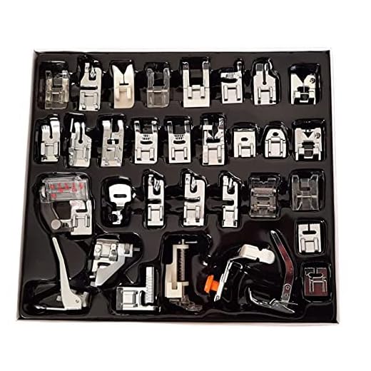 Pé Calcador Sapata Kit 32 Peças Pezinho Maquina de Costura Doméstica Multifuncional