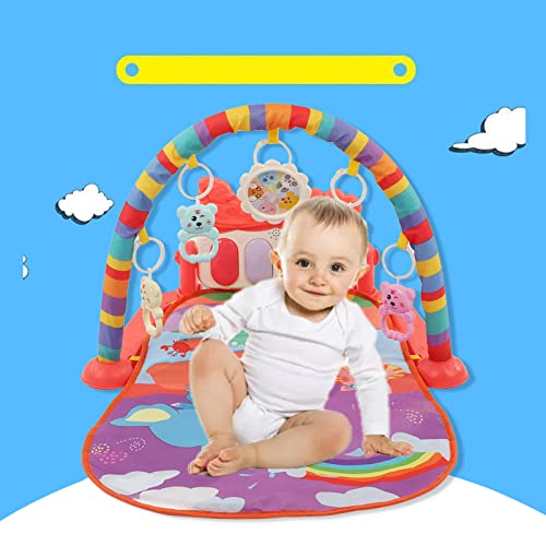 Tapete de Piano de Ginástica para Bebês, Luzes de Ninar Destacáveis ​​almofada de Chute Musical Infa