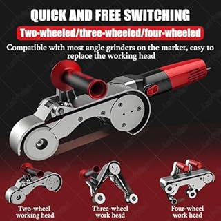 LwiftGal Levigatrice A Nastro Professionale per Tubi, 1100 W con 6 velocità Variabili E Nastri Abrasivi, Ideale per Lucidatura, Finitura E Rimozione della Ruggine su Tubi 2-wheelworkinghead