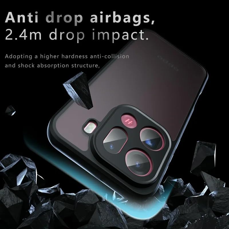 Image of Matte PC + TPU Back Cover Case for Oppo Find X9 Pro 5G, Air Bag Corner Protection, Anti-Fingerprint, Never Turns Yellow, Micro Arc Edge, Camera Lens Guard, Black