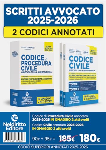  Kit codice civile e codice di procedura civile annotato con la giurisprudenza per l\'esame di avvocato 2025-2026