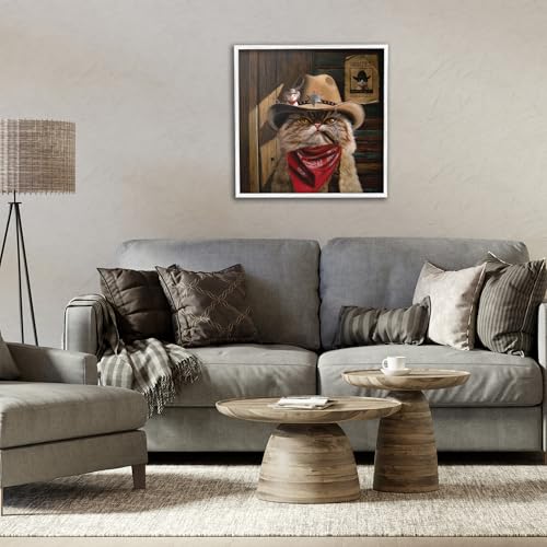 Cat Sheriff Impression giclée encadrée Stupell pour sublimer votre salon avec humour