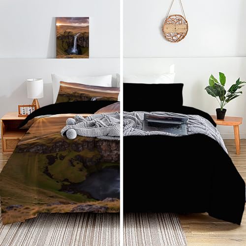 Parure de lit 240x260cm grand confort impression falaises et mer