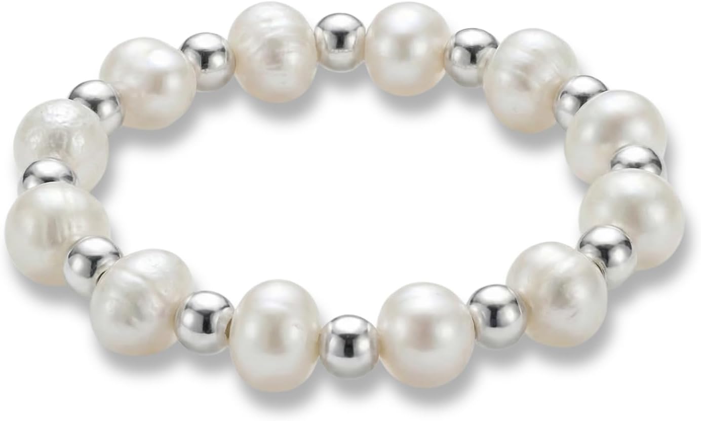 Sterling Silver or Gold Filled Stretch Ring, Handmade Beaded Elastic Band, Minimalist Stackable Ring, Dainty Jewelry for Women