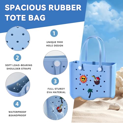 Beach Bag Rubber Beach Tote Bag- Rubber Tote Bags Waterproof Handbag for Women, Extra Large Travel Bag for Pool Boat Sports4