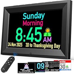 GOLOZA 7'' Digital Calendar Clock