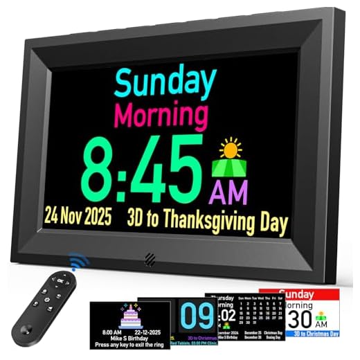 GOLOZA 7'' Digital Dementia Clock, Talking Clock with 10 Volumes, 6 Display with 10 Color Modes, Auto Dimmable, Alarms & Birthday & Holiday Reminders, 3 Pill Reminders Clocks for Seniors