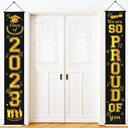 Owelleny Graduation Decorations Class Of 2023 - Graduation Party Supplies Including Congrats Grad Banners, Porch Sign, Paper Fans, Balloons, Foil Curtains For Graduation Party Decorations #TOP4
