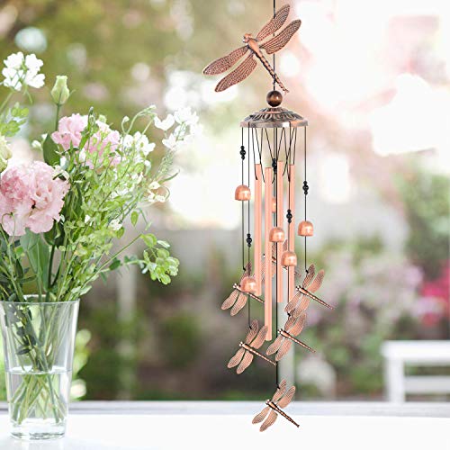 Dragonfly Wind Chimes Outdoor, Mother Gift,Birthday Gifts For Mom/Grandma/Women/Aunt/Daughte/Friend/Niece/Sister/Teacher,Gardening Gifts,Memorial Windchimes Outside,Yard Decor For Christmas #TOP2