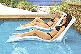 Floating Luxuries Kai Shelf Lounger for 0-9 in. of Water, Set of 2 in-Pool Chaise Lounge Chairs, White