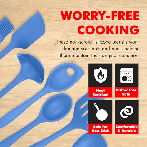 Chef Craft 7 Piece Blue Premium Silicone Kitchen Tool Set (42081) by Chef Craft - Image 3