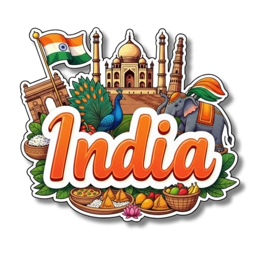 Image of Premium Laser Cut MDF Fridge Magnet for Home Decor, Vibrant Layered Travel Artwork Souvenir Gift with Strong Magnetic Hold, Refrigerator Decoration for Kitchen & Office - India