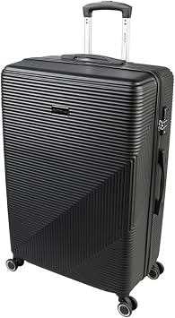 SKYFLITE Zest 77CM Suitcase, ABS Hardshell, 8 Wheels, TSA Approved Combination Lock Black