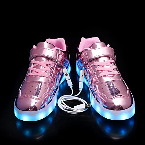 Wooowyet Kids LED Sneakers for Boys Hook&Loop Low Light Up Shoes LED Girls USB Recharging4