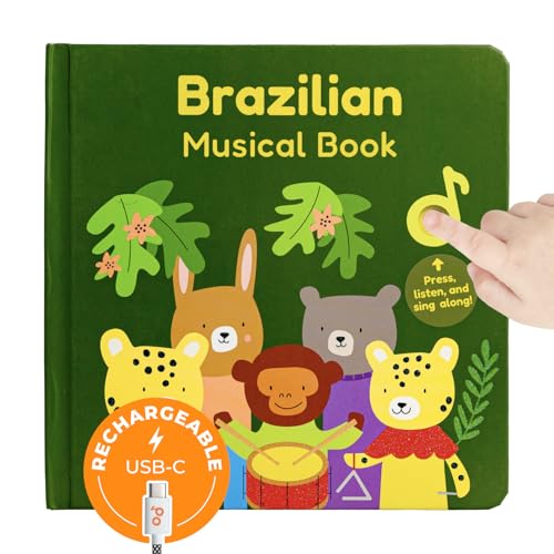 Image of Cali's Books Brazilian Nursery Rhymes Book - Portuguese Sound Book for Toddlers 1-3 Years Old, Educational Music Toys for Bilingual Kids with Lyrics & Translations, Musical Baby Books for Children