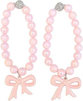 Magnetic Curtain Tiebacks, 2 Pack Curtain Holdbacks for Draperies, Cute Curtain Tiebacks with Bowknot, Elegant Curtain Tie Backs for Bedroom Decor Pink