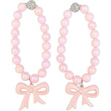 Magnetic Curtain Tiebacks, 2 Pack Curtain Holdbacks for Draperies, Cute Curtain Tiebacks with Bowknot, Elegant Curtain Tie Backs for Bedroom Decor Pink