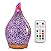 Porseme Difusor de aroma de cristal de 280 ml con mando a distancia, fuegos artificiales 3D, humidificador ultrasónico, niebla fría, 7 colores de luz, silencioso, para humidificador de casa y yoga