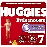 Huggies Size 7 Diapers, Little Movers Baby Diapers, Size 7 (41+ lbs), 42 Count, Packaging May Vary