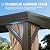 Domi 10x12FT Lean to Gazebo, Aluminum Wall Mounted Gazebo with Sloping Galvanized Steel Roof, Curtains and Netting, Outdoor Hardtop Gazebo Pergola for Patio, Deck, Garden, Backyard