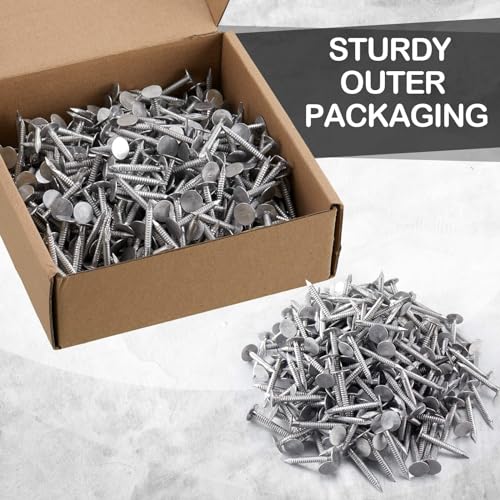 Tandefio CLO-TANDEFIO-0692 250 Pcs Aluminum Siding Nails Siding And Panel Nails Roofing Siding Nails Aluminum Metal Roofing Nails To Fasten Roofing Felt Wood Decking Insulation Board thumb #3