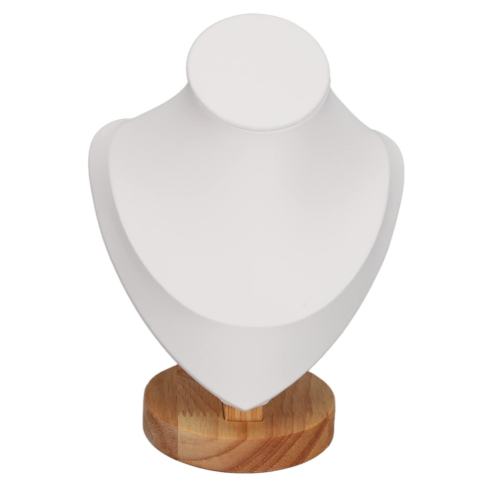 HOLPPO Necklace Bust Display Holder,Flannel PU Leather Necklace Display Holder,Jewelry Easel Display Stand,for Retail Stores and Jewelry Retailers(白)
