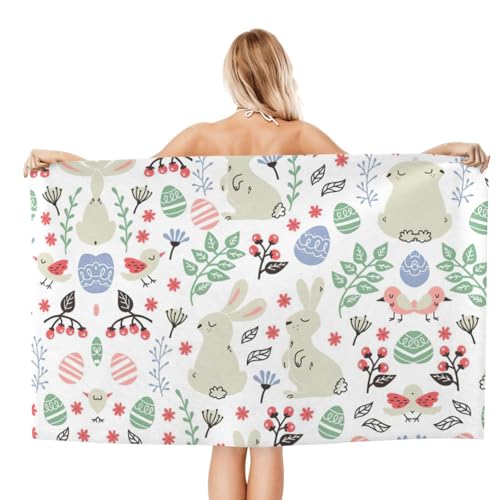 Serviette de bain microfibre absorbante douche imprimée fleurs - 3