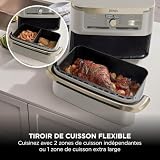 Ninja Foodi FlexDrawer Air Fryer, Dual Zone Avec Séparateur Amovible, Grand Tiroir de 10.4 L, 7-en-1, Double Zone, Sans Huile, Pièces Antiadhésives Compatibles Au Lave-Vaisselle, Stone/Or AF500EUSD - 2