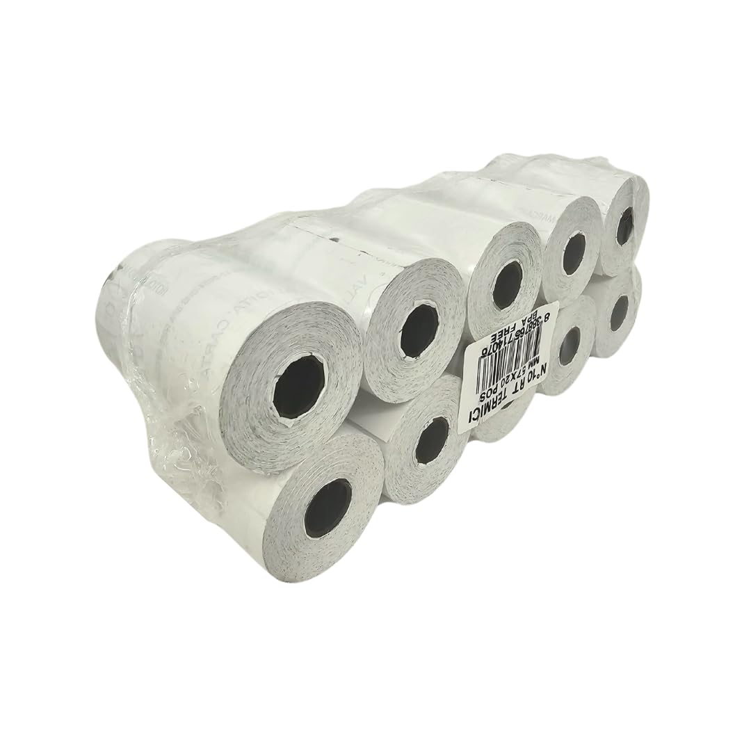 RFD 100 Rotoli POS 57x20 Carta Termica Alta Qualità - Rotolini POS Omologati Compatibili con Nexi, SumUp e Registratori di Cassa - Carta per POS Senza BPA, Certificati FSC