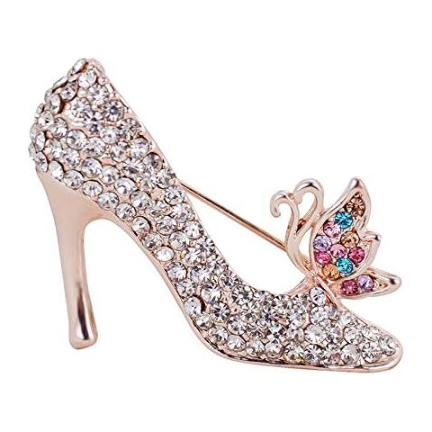 UBL PULABONoble Woman Brooches&Pins Multicolour High-Heeled Shoes Shaped Brooch All-Match Woman Jewelry Durable Service Cover