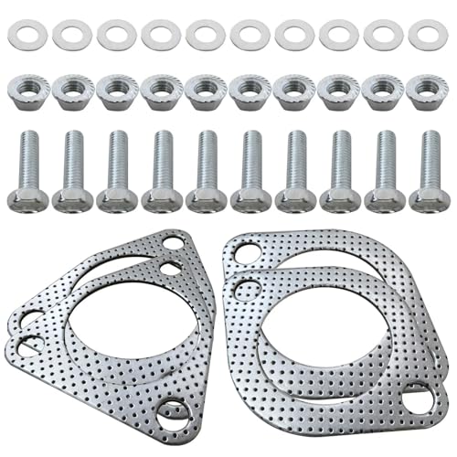Image of Upgraded Exhaust Converter Gaskets, 4 Packs,With Hardware O Rings Kit 2.5 inch inch G35 350Z Catalytic Converter