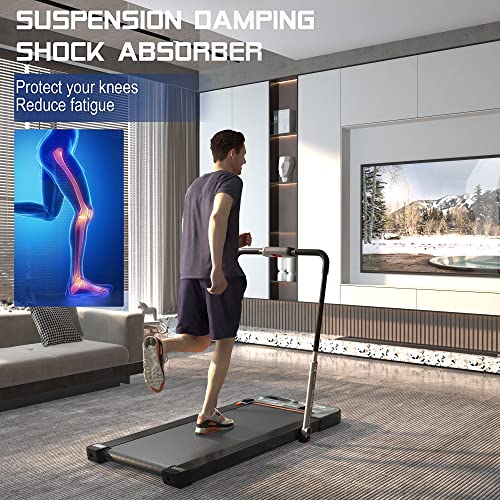 Hotsystem 2 In 1 Installation-Free Folding Treadmill, 2.5Hp Portable Under Desk Treadmill With Bluetooth, Led, Remote Control Smart Treadmill For Home Office Cardio Exercise #TOP4