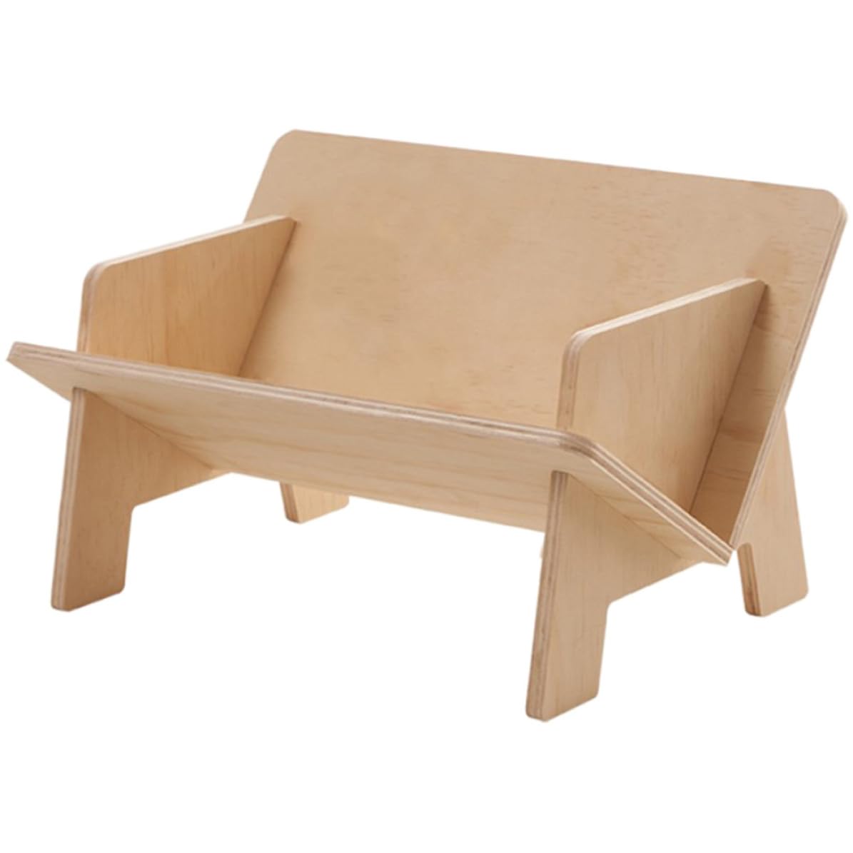STOBAZA Estante de Almacenamiento de Escritorio de Madera Beige Diseño Inclinado para Organizar Libros y Papelería en Oficina o Escritorio