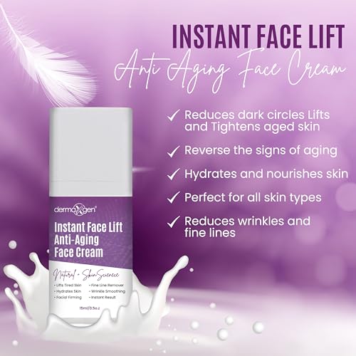 DERMAXGEN Instant Face Lift Cream – Anti-Aging Solution for Neck, Chest & Sagging Skin – Face Lift Cream Firming Instant for a Smoother, More Lifted & Refreshed Appearance – 0.5 oz / 15ml