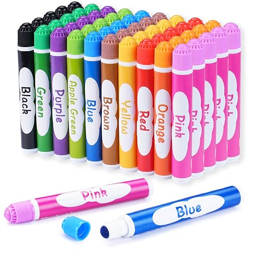 WOSWEL 50 Pack Dot Markers 10 Assorted Colors 5 Sets x 10 Colors Washable Dot Paint Markers for Toddlers Kids Preschool Paint Bingo Daubers Supplies for Class Valentine Gift Art Party