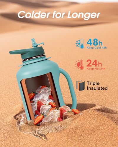 Image of Coolflask 64 oz Water Jug with Handle, Half Gallon Insulated Water Bottle