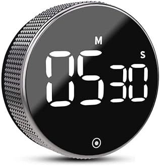 AERYS Magnetic Digital Timers, Manual Countdown Kitchen Timer Countdown Clock,Mechanical Cooking Timer Counter Clock for Seniors, Adult and Kids to Use (Silver)