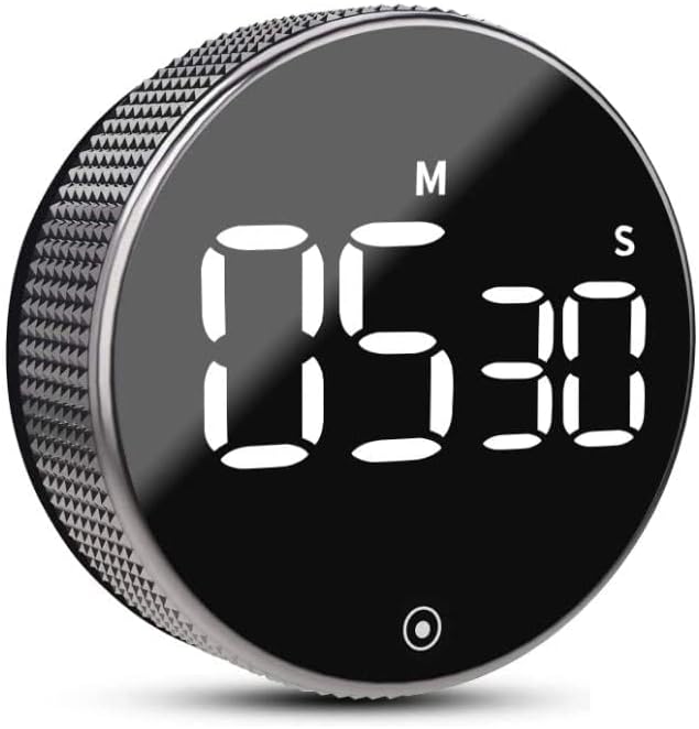AERYS Magnetic Digital Timers, Manual Countdown Kitchen Timer Countdown Clock,Mechanical Cooking Timer Counter Clock for Seniors, Adult and Kids to Use (Silver)