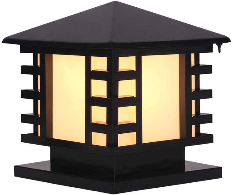 Lanterne de jardin en inox rustique WQHPLMD et verre dépoli design japonais IP65