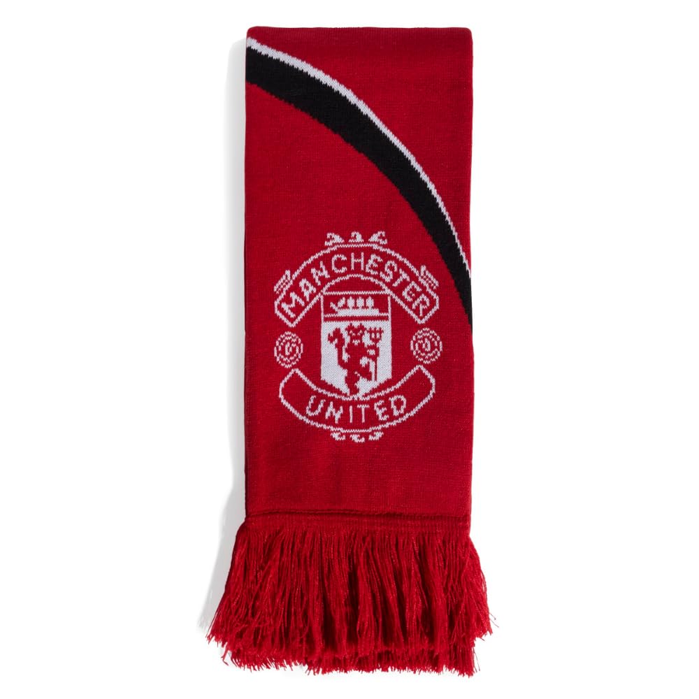 adidas Manchester United FC Home Unisex Schal Mufc Rot/Schwarz/Weiß, Einheitsgröße