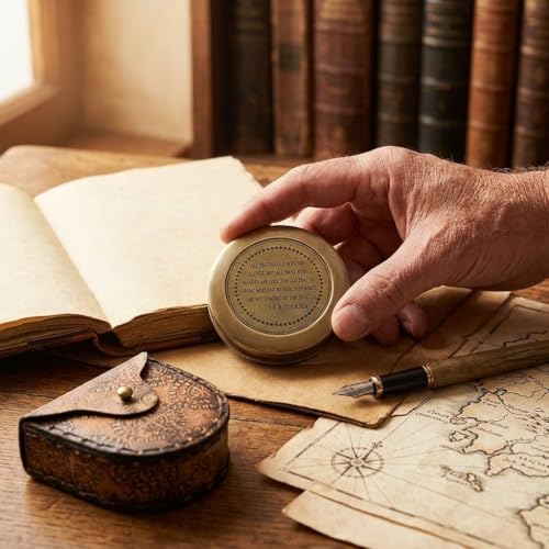 Brújula magnética náutica vintage con estuche de cuero miniatura 7