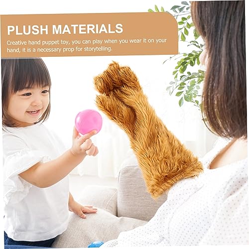 Toyvian 1pc Creative Bear Palm Plush Glove for Cosplay and Party Decoration Realistic Texture for Stage Performance Brown Color3