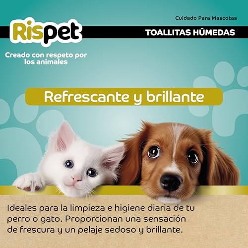 Rispet Toallitas XL Aguacate y Seda, para el Manto de Perros, Gatos y Mascotas, 54 toallitas - imagen 2