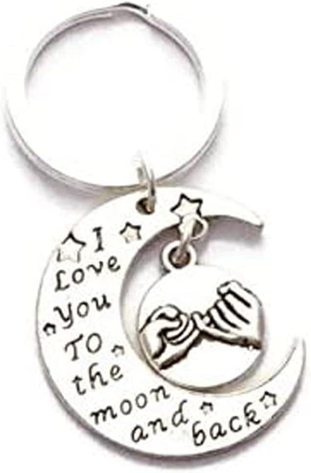 Pinky Promise Keyring, Moon Keychain, I Love You to The Moon and Back, Best Friends Gift, Present for Girlfriend, Moon and Stars, Birthday