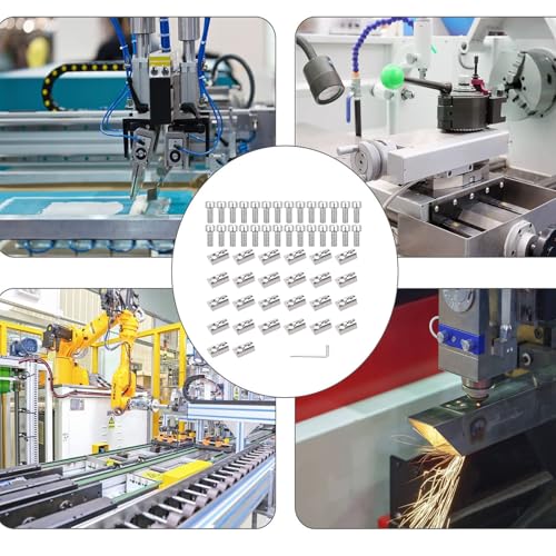 Nutensteine Set M5 mit Federkugel, 30 Stück, für 20er Aluminium-Profil, 8mm x 14mm, inkl. Inbusschlüssel