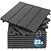Produktbild CASARIA WPC Fliesen 30x30 cm 22er Set 2m Stecksystem Drainage Zuschneidbar Terrasse Balkon Garten Klick Klassik Anthrazit